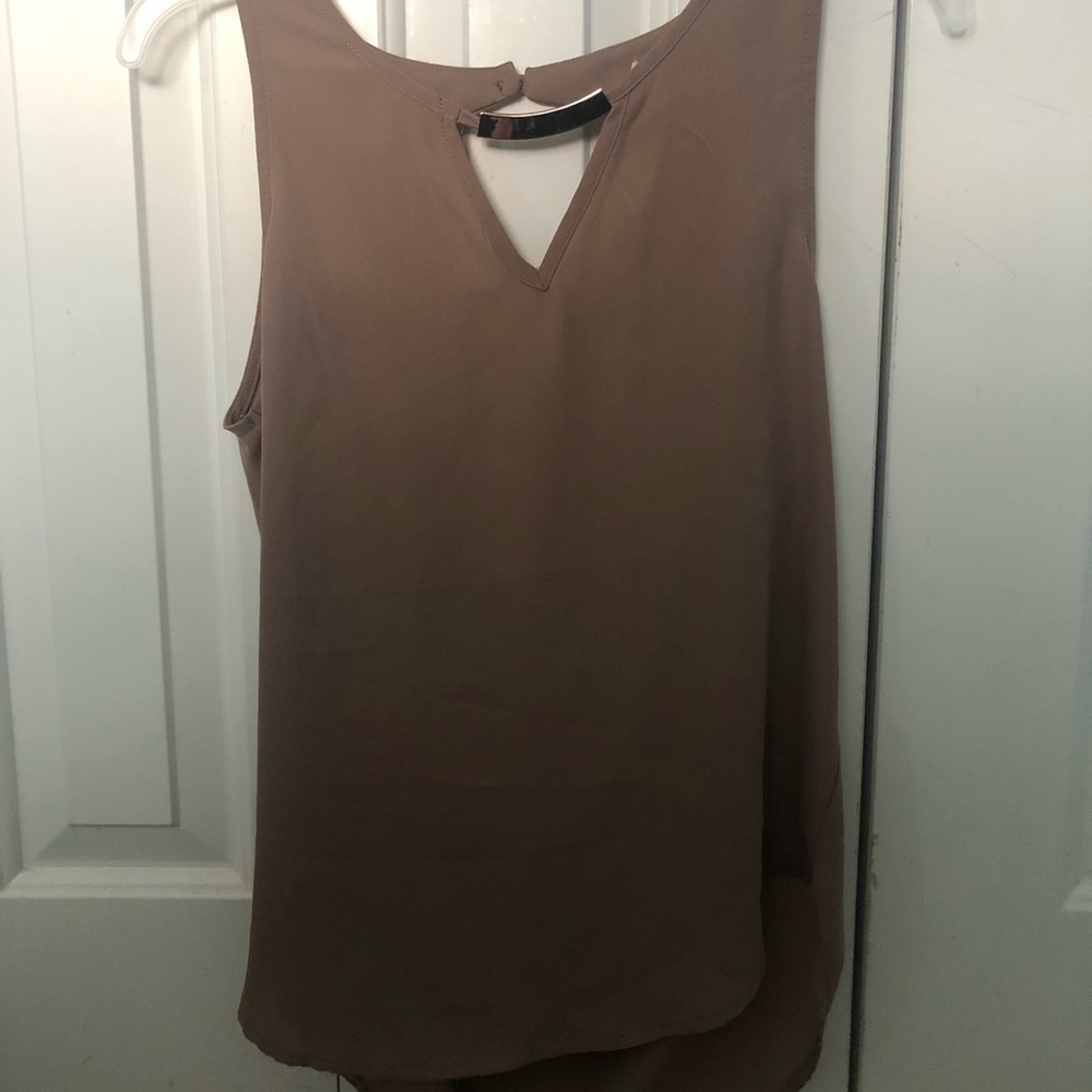 Camel Blouse w Gold Accent
